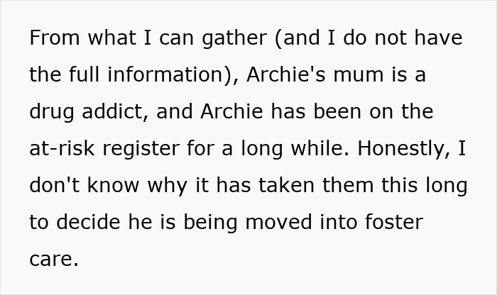 Single dad faces tough decision about taking son's best friend into family, image includes text about child's at-risk status.