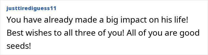 Comment supporting single dad's family decision.