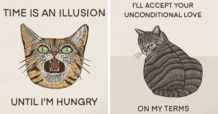 40 Charming And Comedic Vintage Cat Posters That You Might Relate To