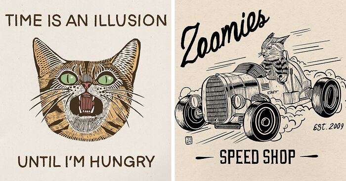 Funny Cat Antics Illustrated: 40 Vintage-Style Posters By Jesse Jarldane