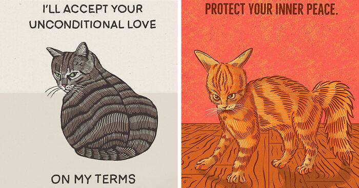 Capturing The Essence Of Cats: 40 Funny Illustrations By Jesse Jarldane