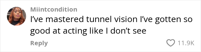 Text saying "I've mastered tunnel vision I've gotten so good at acting like I don’t see" related to gym and men staring.