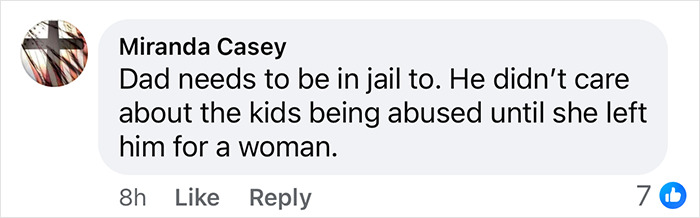 Comment discussing momfluencer abuse with emphasis on parental neglect.