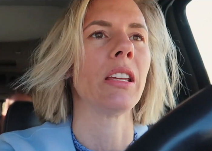 A woman with short blonde hair driving, related to details from Ruby Franke docuseries.