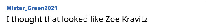 Comment mentioning Zoe Kravitz on a forum post.