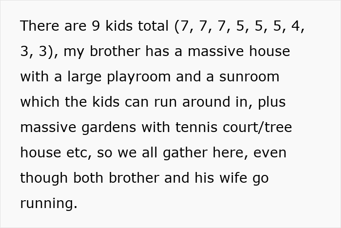 Text excerpt about a mom left with nine kids while other parents go trail running.