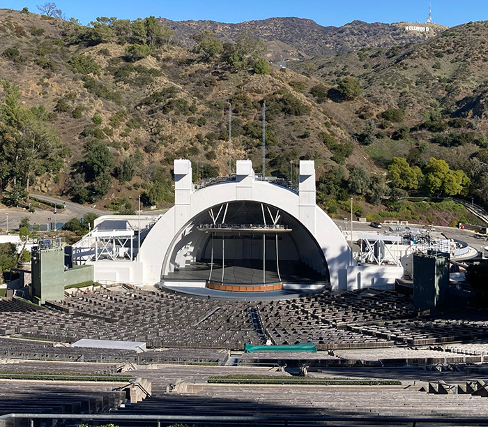 Outdoor amphitheater surrounded by hills, venue for a new musical featuring Cynthia Erivo.