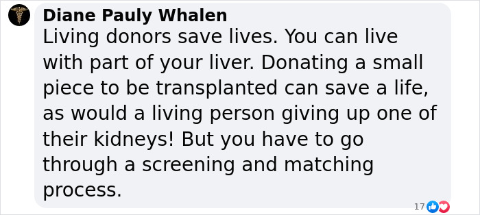 Text about living donors, discussing liver and kidney donation benefits and the screening process.