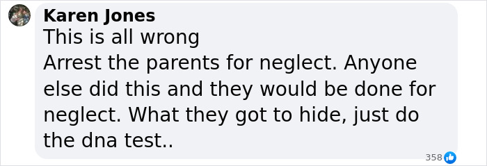 A social media comment about Madeleine McCann's parents and a DNA test discussion.