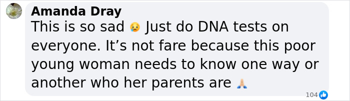 Comment discussing DNA tests related to the Polish woman claiming to be Madeleine McCann.