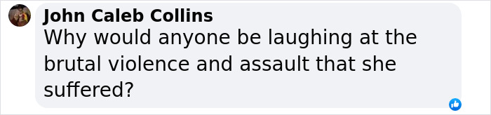 Comment by John Caleb Collins discussing violence and assault related to 1988 medical case.