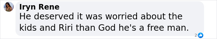 Comment about A$AP Rocky found not guilty, expressing relief and concern for him and Rihanna's family.