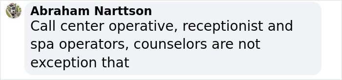 Text screenshot listing professions with high cheating rates: call center operative, receptionist, spa operators, counselors.