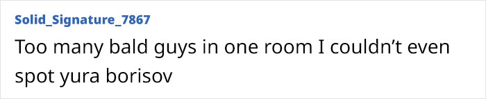 Text comment on the lack of diversity among 2025 Oscars nominees, mentioning bald guys and difficulty spotting Yura Borisov.