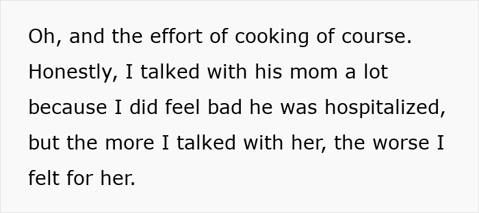 Text detailing a woman's emotions after her roommate's food allergies incident.