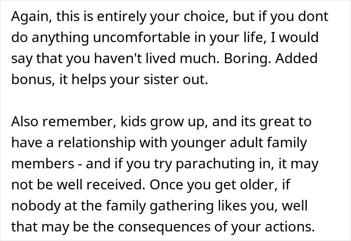 Text advising a brother on taking a parental role, emphasizing family relationships and personal growth.