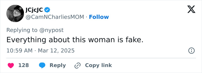 Tweet criticizing Meghan Markle as fake, related to her claims about Prince Harry.