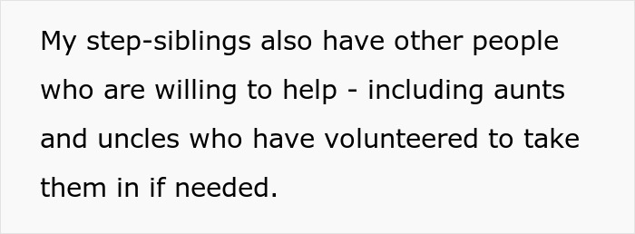 Text discussing potential guardianship for step-siblings including support from family like aunts and uncles.