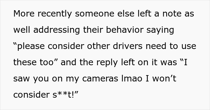 Note exchange between Tesla drivers at a charging station highlights special treatment debate.