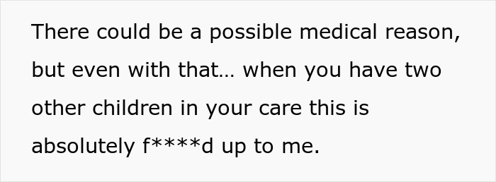 Text screenshot discussing concerns about children’s safety and possible medical reasons.