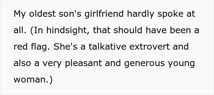 Text discussing how a dad's lesson to his youngest son on being a good boyfriend reveals issues with oldest son's relationship.