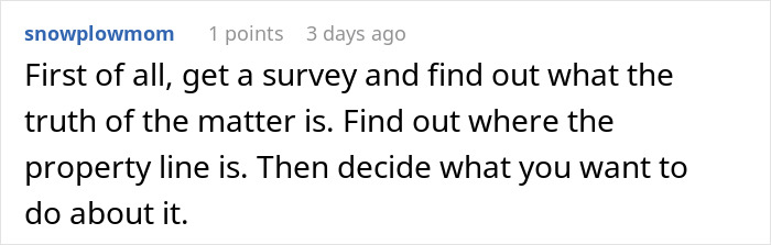 Comment offering advice about handling an unhinged neighbor with cameras pointing at windows.