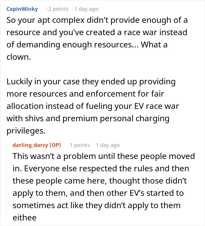 Comments about Tesla drivers facing reality check over charging privileges.