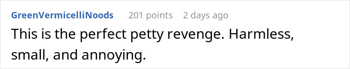 Comment on Reddit about petty revenge related to controlling tendencies.