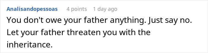 Comment advising woman on stepsiblings and inheritance threats.