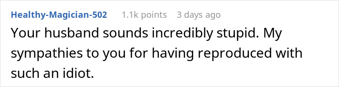 Reddit comment criticizing a partner, related to sterilizing against wishes.