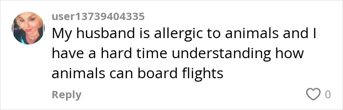 Comment on pet allergies and animals boarding flights.