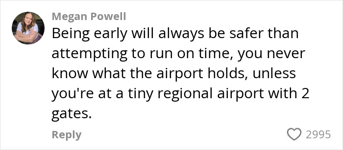 Comment discussing airport theory trend's impact on timely flight arrival.