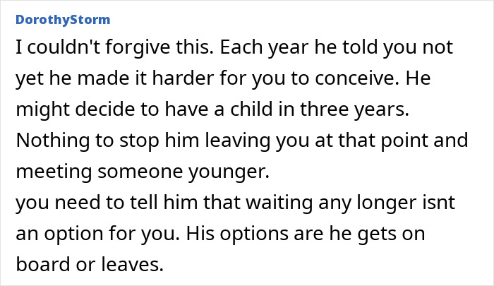 Text from a user expressing concern over having a child and relationship challenges.