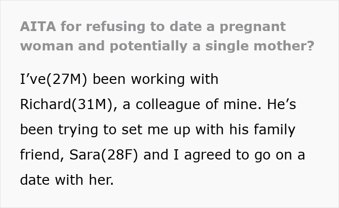 Text discussing dating a pregnant woman and single motherhood considerations.