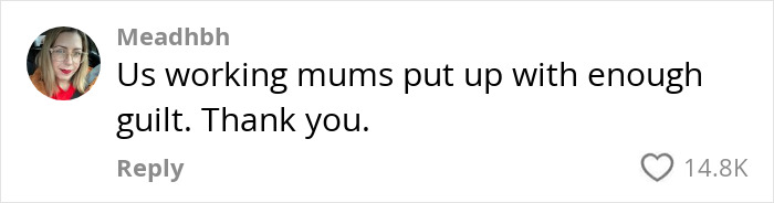 Comment on parenting and daycare: &ldquo;Us working mums put up with enough guilt. Thank you.