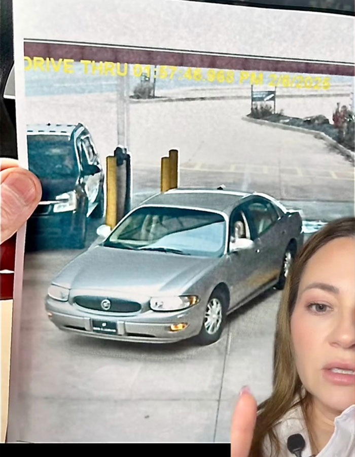 A photograph of a car at a drive-thru; related to a 95-year-old woman's disappearance.