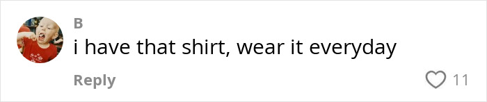 Comment reads, &ldquo;i have that shirt, wear it everyday,&rdquo; referencing bold male top from Paris Fashion Week.