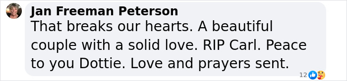 Comment offering condolences on Carl Thomas Dean's passing.