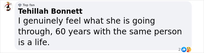 Comment on Dolly Parton and Carl Thomas Dean's love story, expressing empathy for 60 years together.