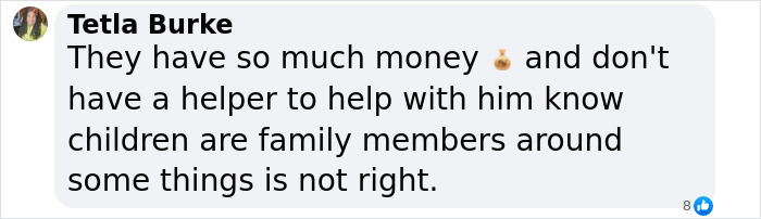 Comment discussing wealth and family support related to Gene Hackman's pacemaker incident.