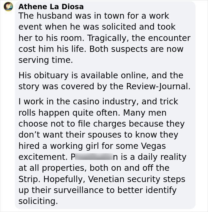 Woman sues casino after husband's fatal encounter; industry insider comments on solicitation issues in Vegas.