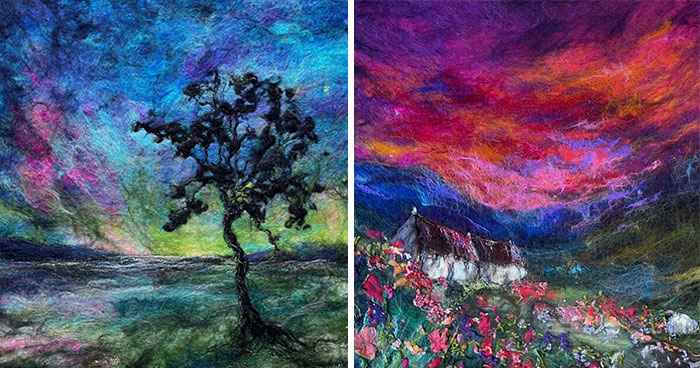 42 Incredible Artworks Of Various Scenery Felted By This Artist